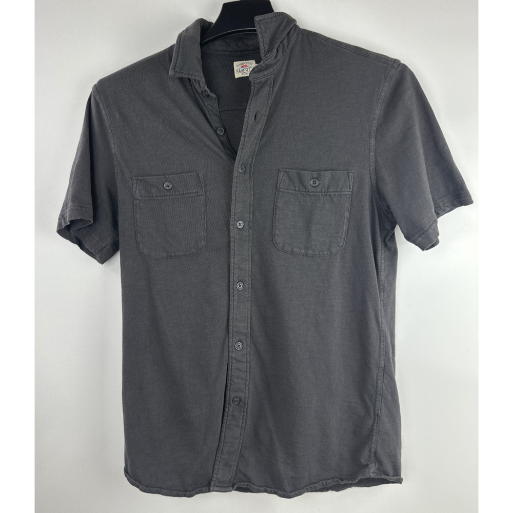 Faherty Short-Sleeve Sunwashed Knit Shirt Pocket Polo Button Front Cotton Medium - Picture 2 of 15